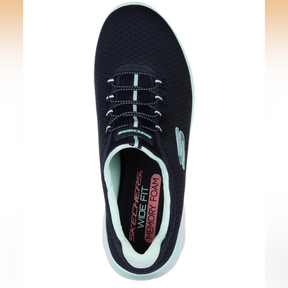 NWT/NIB. Size 5.5. Skechers Women's Summits Sneaker - Navy/Aqua - Picture 5 of 13